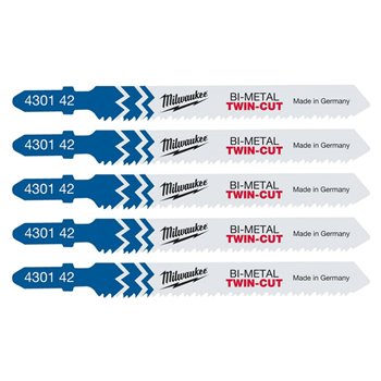 Milwuakee Universal Jigsaw Blades Bi-Metal Twin Cut T 123 XF 4932430142 x5