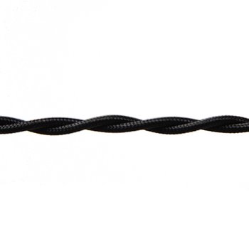 2 Core Black Braided Flexible Cable