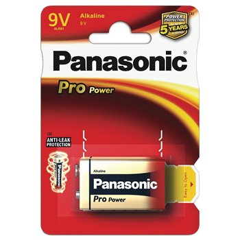 Panasonic 9V ProPower Battery Alkaline 6LR61/PAN6LR6PPG1BP - Pack of 1