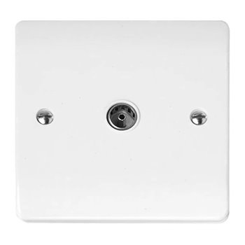 Click Curva Single Non-Isolated Co-Axial Outlet White CCA065