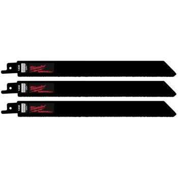 Milwaukee Sawzall Blade Grit Edge For Cast Iron / Abrasive Materials 3 Pack 48001430