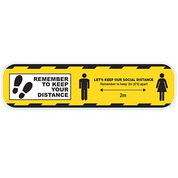 Social Distance Floor Sticker Yellow 300mm Perm-Adhesive CVSDSY