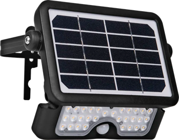 Luceco Solar Flood Light 11W 1500LM PIR Detachable Solar Panel 4000k