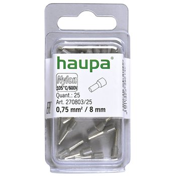 Haupa Bootlace Ferrule 0.75x8mm Grey (Pack of 25)