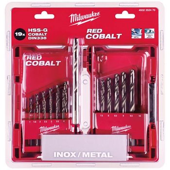Milwaukee Cobalt Set 1-10 19 Piece Drill Bit Set