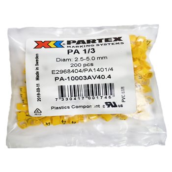 Partex Pack of 200 Cable Markers 4 PA13BYMP4