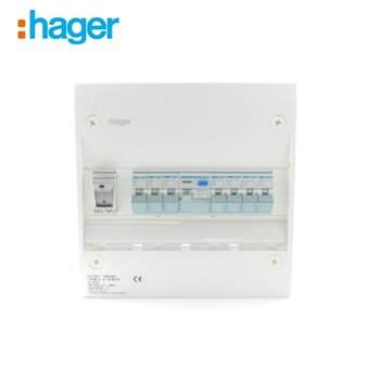 Hager Consumer Unit 1 Row 12 Mod C/W Door & Backplate IP30 SBE700