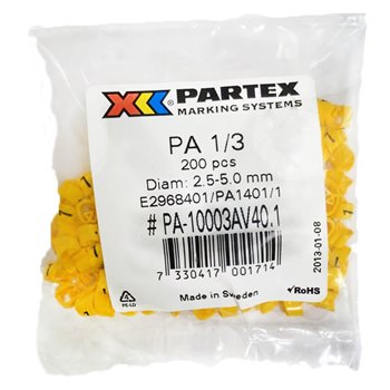 Partex Pack of 200 Cable Markers 1 PA13BYMP1