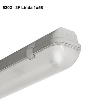 1x58W 3F Filippi Linda Fluorescent 5FT IP65 5202 3F158 C/W Stainless Steel Bracket