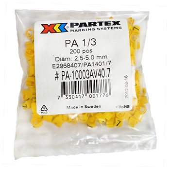 Cable Marker 7 0.75-4mm Black/Yellow Pack 200.PA13BYMP7
