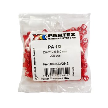 Partex Pack of 200 Red Cable Markers PA13/CCMP-2