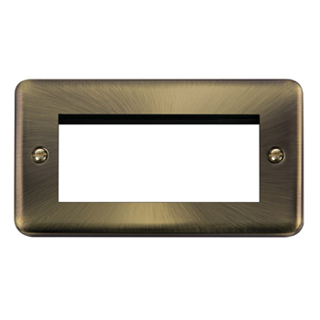 Click Deco Plus 2 Gang Antique Brass Unfurnished Plate DPAB312