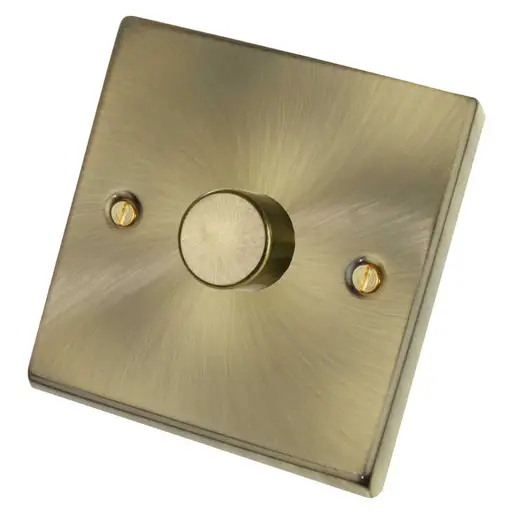 Click Deco 1G 2W 400W Dimmer Antique Brass Plate