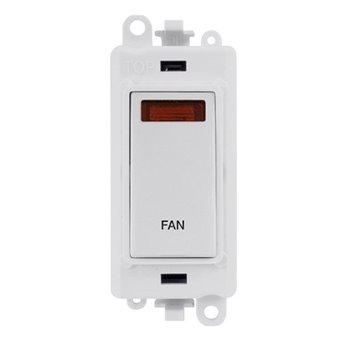 Click Mode Fan Plain White Engraved 20A D/P SW