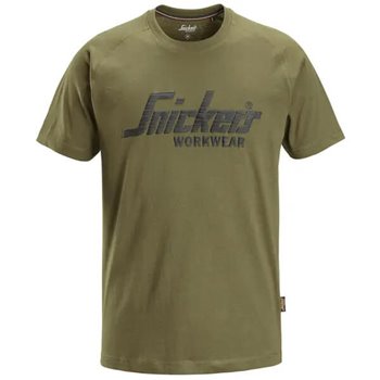 Snickers Logo T-shirt Khaki Green Large