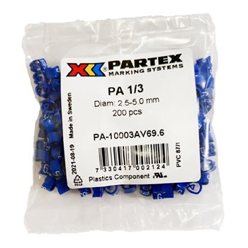 Partex Pack of 200 Blue Cable Markers 6 PA13/CCMP-6
