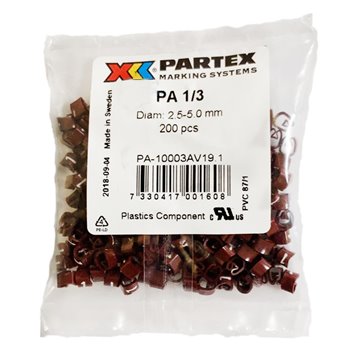 Partex Pack of 200 Brown Cable Markers 1 PA13/CCMP-1