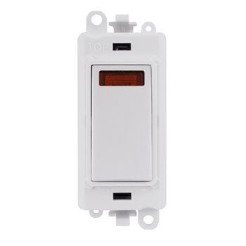 Click Mode 20A DP Switch Plain White With Neon Gridpro Module